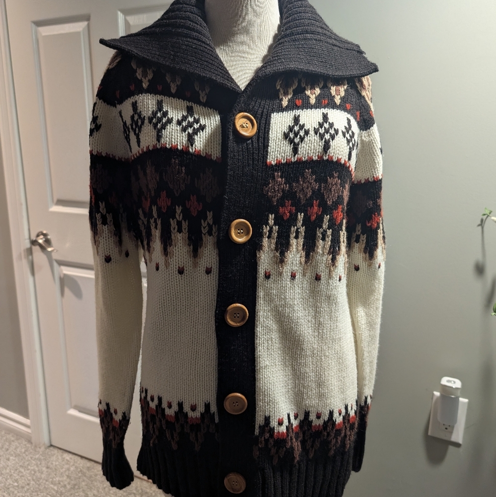 Vintage Silton of California cardigan Sweater Retro Vintage 70's Unisex Small